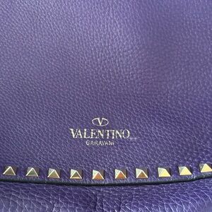 Valentino Garavani Purple Studded Shoulder Bag